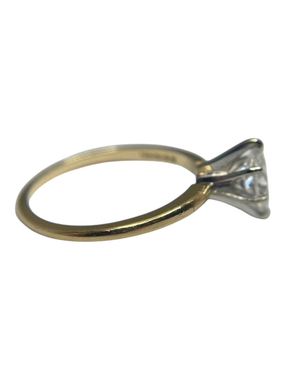 Vintage: .5 CT Marquise Diamond Solitaire Engagement Ring 𦹠14K Yellow Gold 𦹠5 - Picture 6 of 16